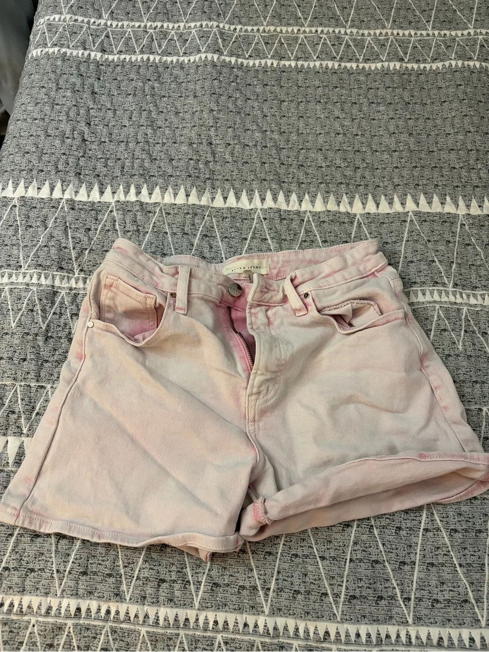 Washed Pastel Pink Denim Shorts for Women